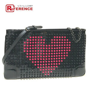 Christian Louboutin Spike Studs Rubiposh Valentine Clutch Bag Patent Vernis